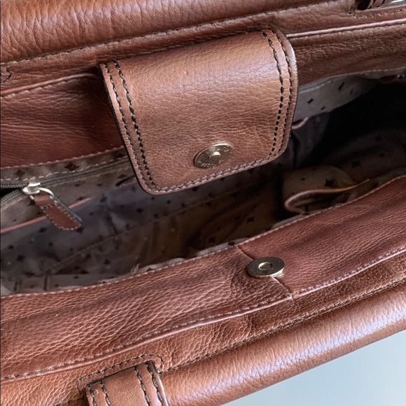 NWOT Fossil Snakeskin Brown Leather Satchel Purse - Picture 7 of 10